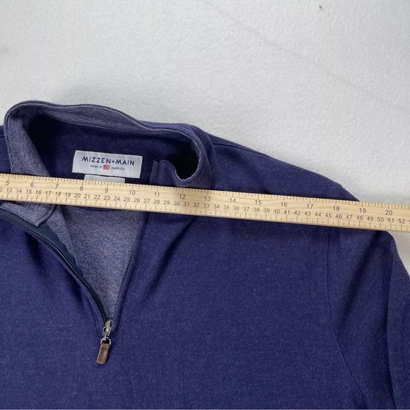 Mizzen+Main Fairway Pullover Men L Dark Blue 1/4 Zip Stretch Performance Golf - Picture 8 of 11